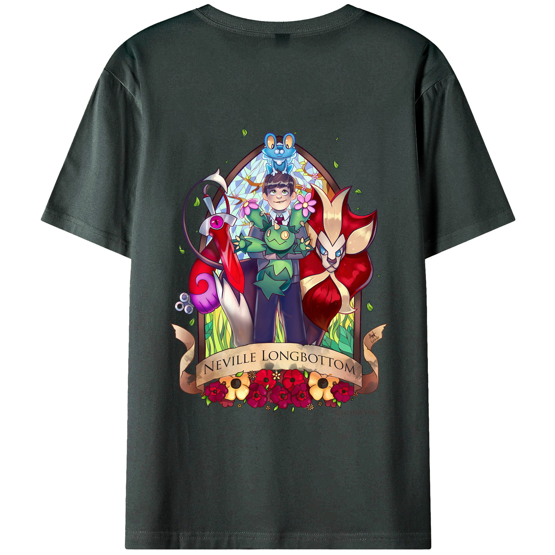 （画像用） Harry Potter ハリー・ポッターシリーズ 綿100％ メンズ半袖Tシャツ（バックプリント） 通気性